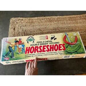 New Vintage Diamond Double Ringer Pitching Horseshoes In Box W/Manual Complete